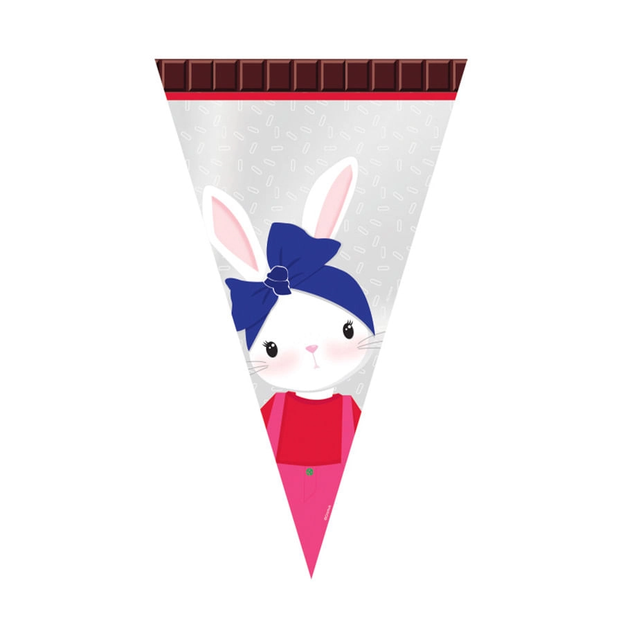 Cone Brilho Pascoa Coelha 11600035 50un 17.5x29.5 Cromus