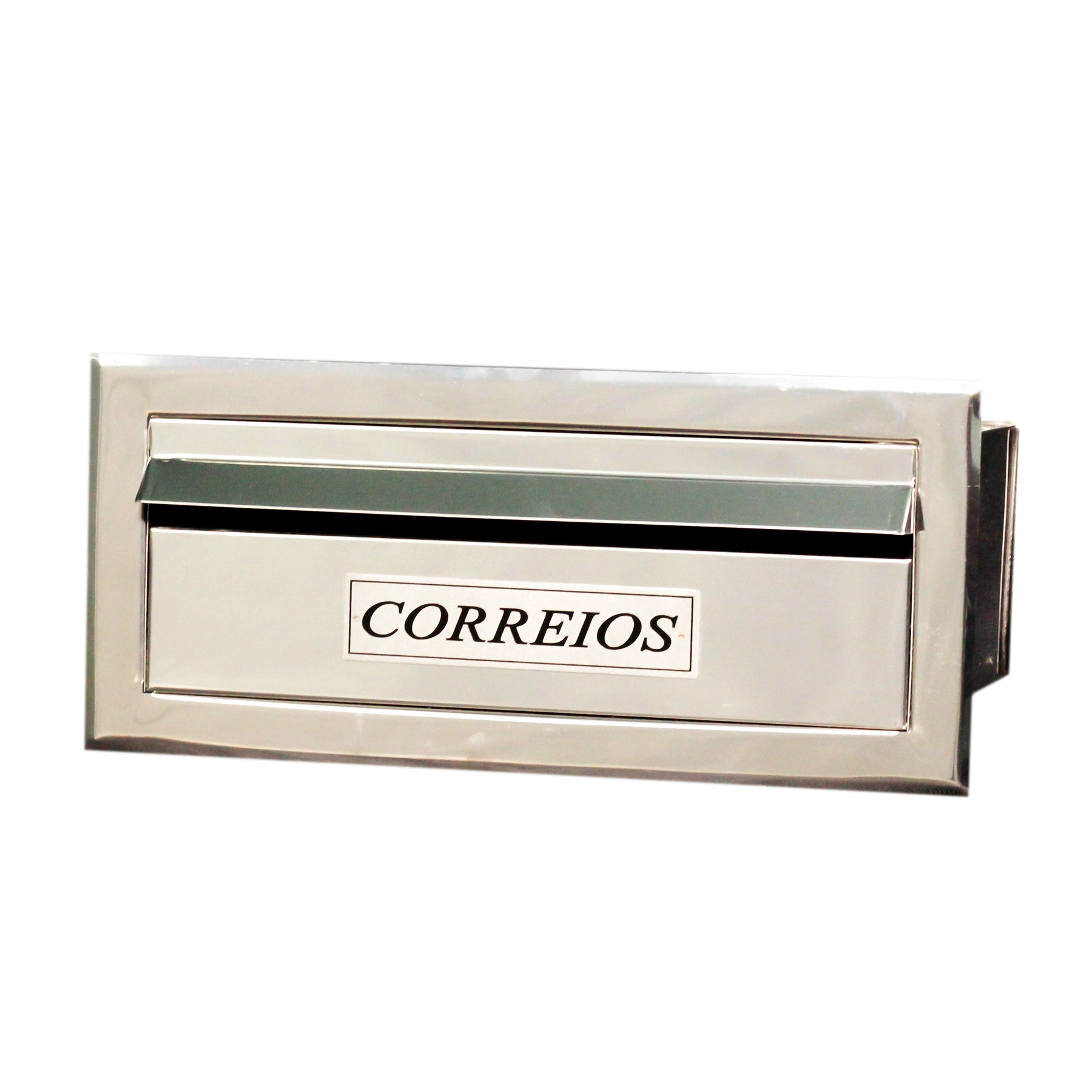 Caixa de Correio para Vidro Aço Inox Prata 16x36x25cm