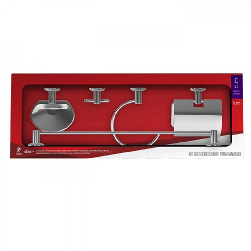Kit Leão Para Banheiro 5 Peças Shine Thin 4854/10300