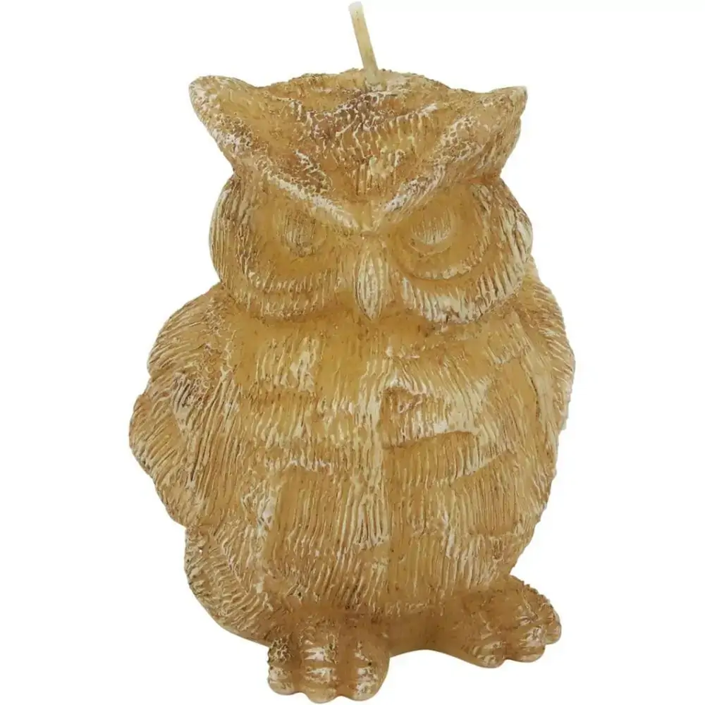 Vela Coruja Parafina Bege Candles 9X7X7Cm