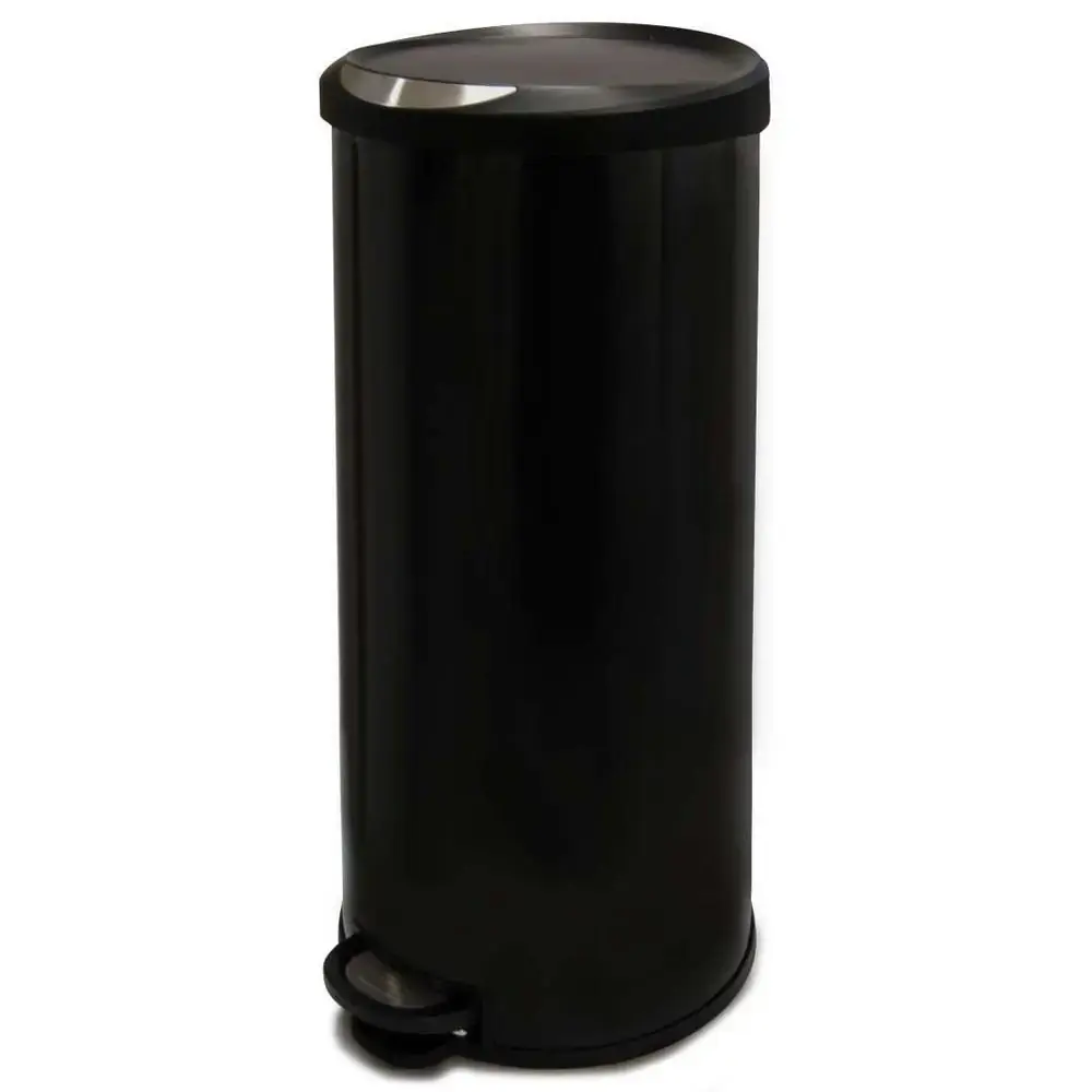 Lixeira Week Yoi 30l Round Preta C/pedal