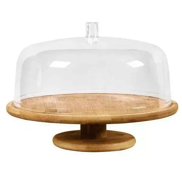 Boleira em Bambu 33CM com PE e Cupula Acrilica Yoi 810900197