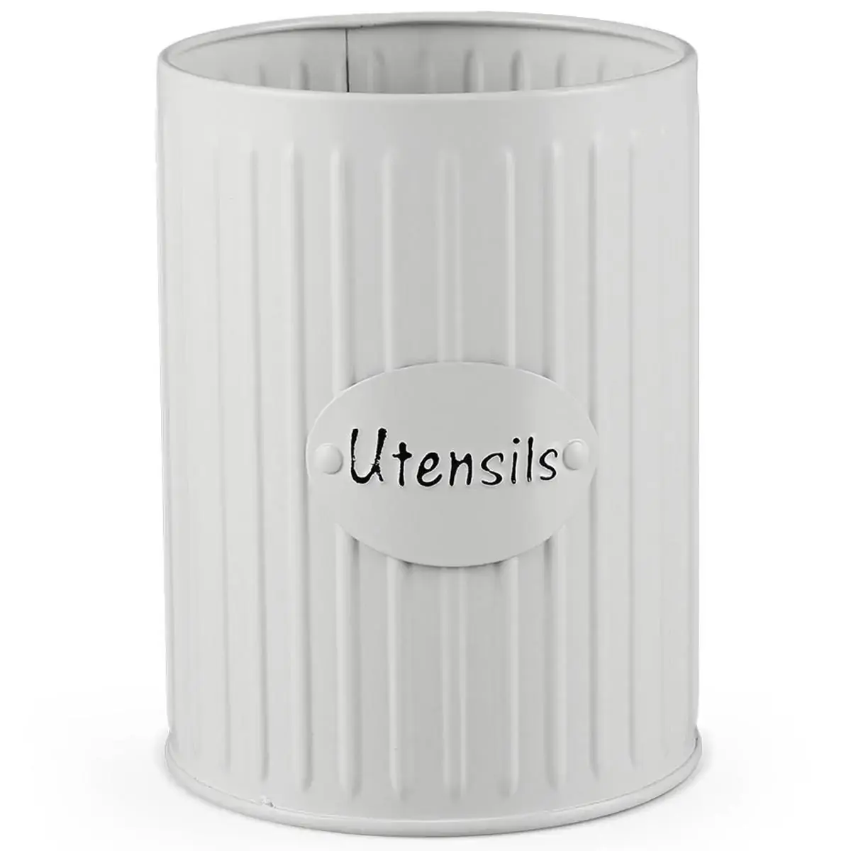 Lata Porta Utensilios Organizador De Acessórios Talher Yoi Metal Branco