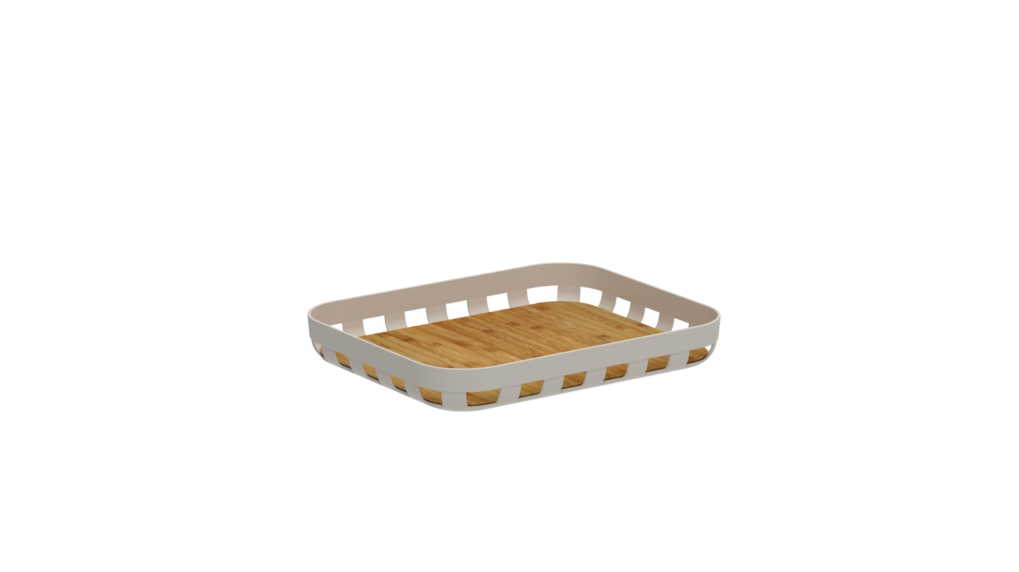 Bandeja Servir Lume Retangular Bege Bab3100bgf Martiplast