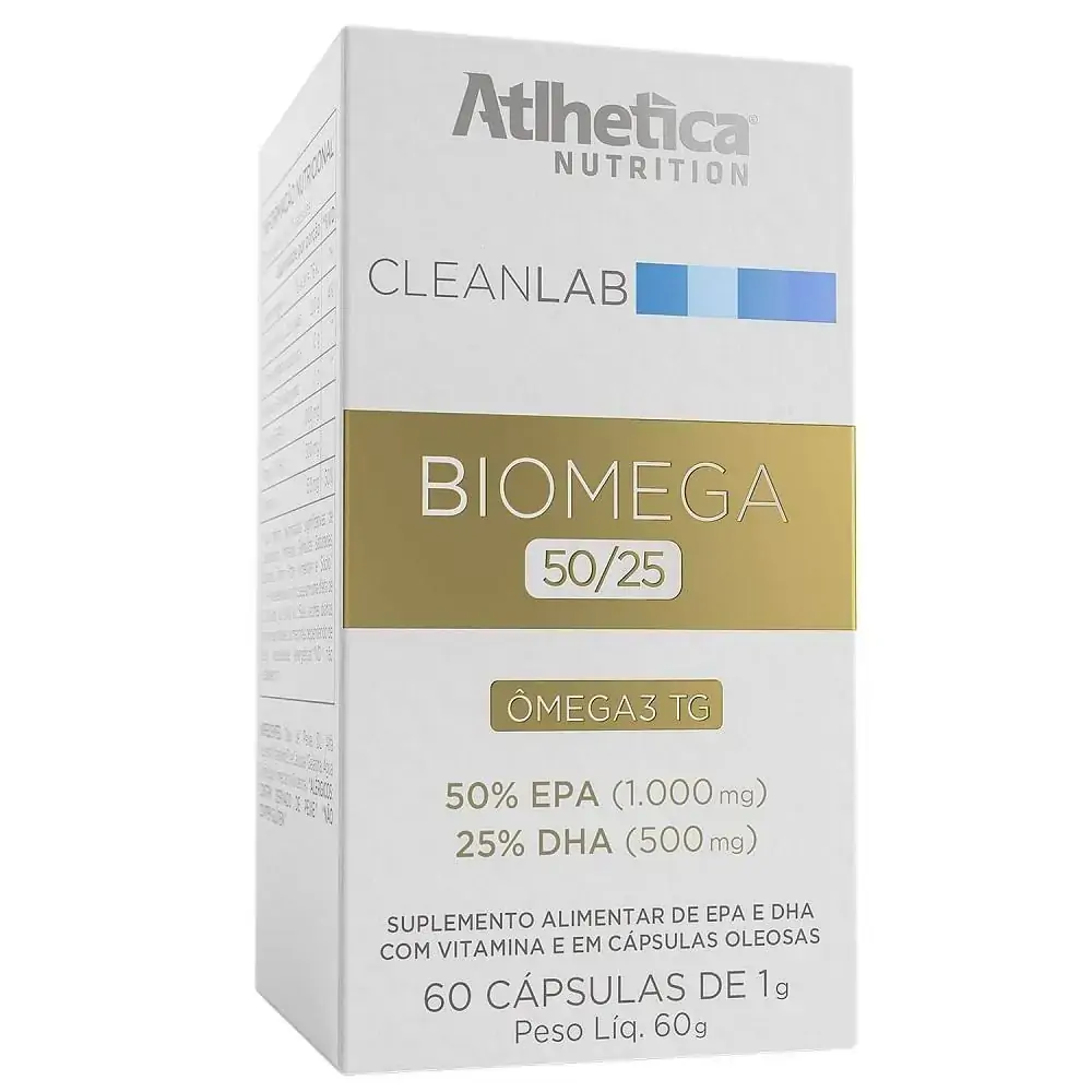 Biomega 50/25 Ômega 3 TG com Vit. E (60 cáps) - Atlhetica Nutriton