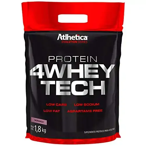 4 Whey Tech Morango 1,8kg Atletica Cd