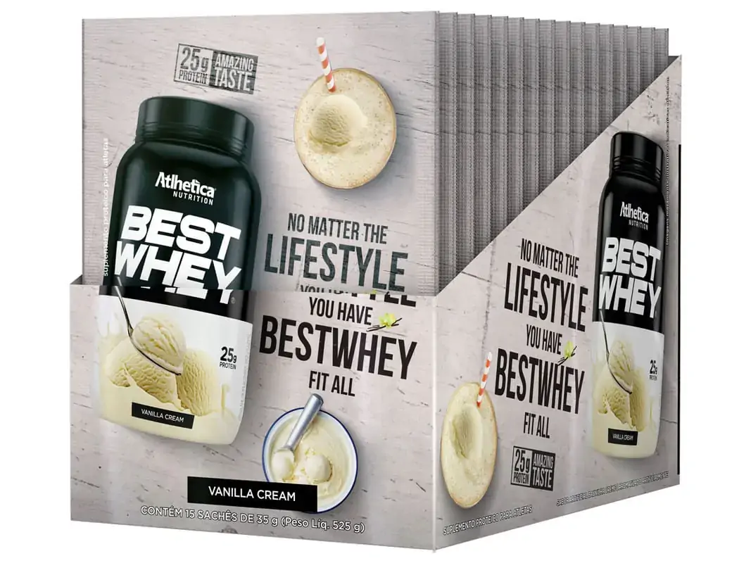 Best Whey Vanilla Cream Display Com 15 Saches