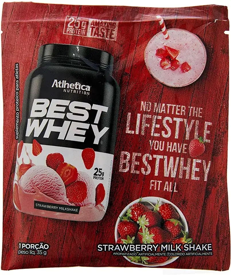 Best Whey 35 G Strawberry Milk Shake Athletica Nutrition