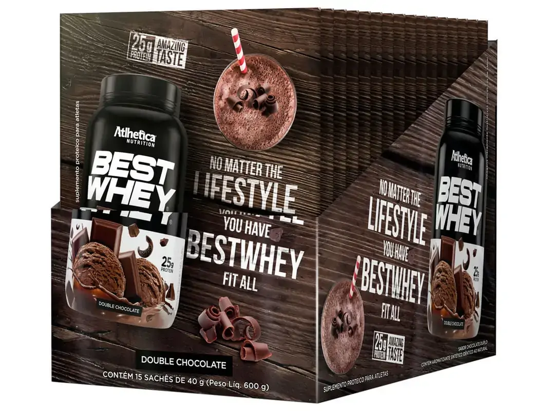 Best Whey 25gr (15 saches) - Atlhetica Sabor:Double Chocolate