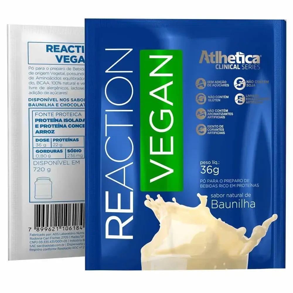 Reaction Vegan Sache Baunilha 36g Athlética