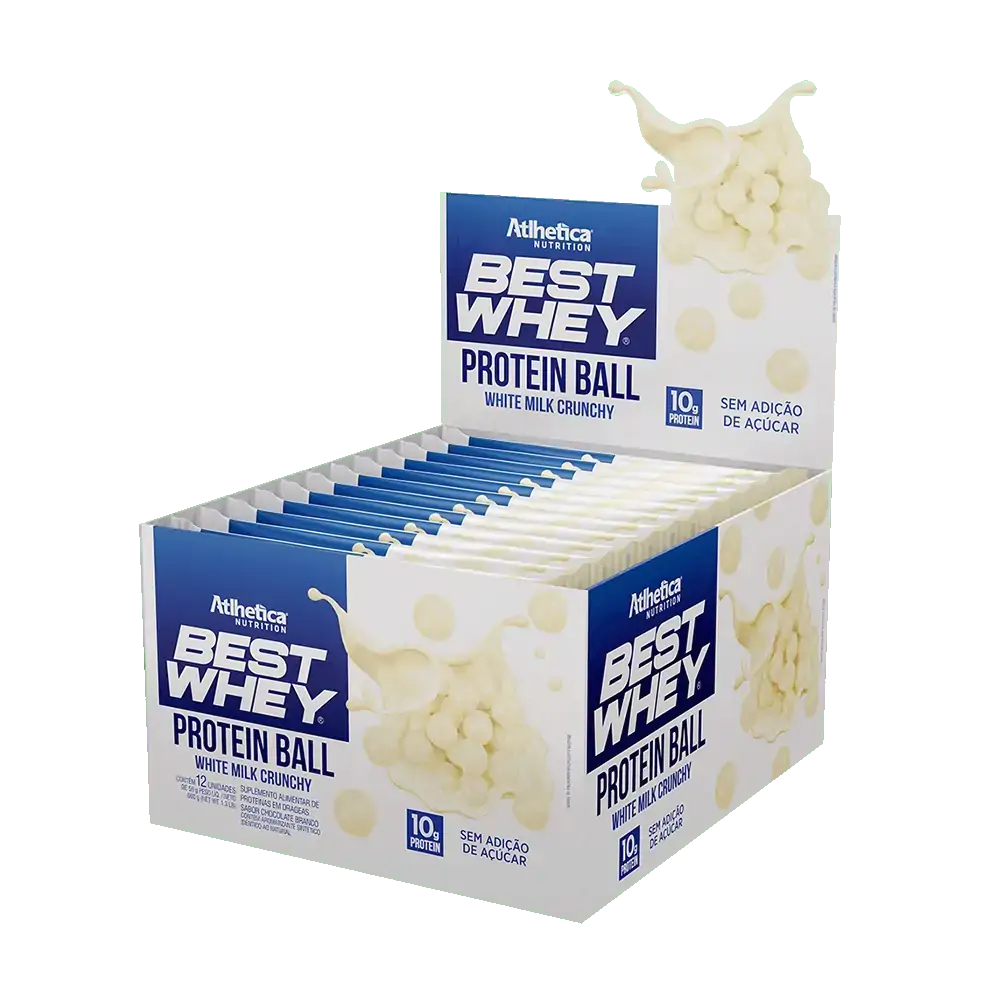Best Whey Protein Ball Displ Com 12 Un 50g Chocolate Branco