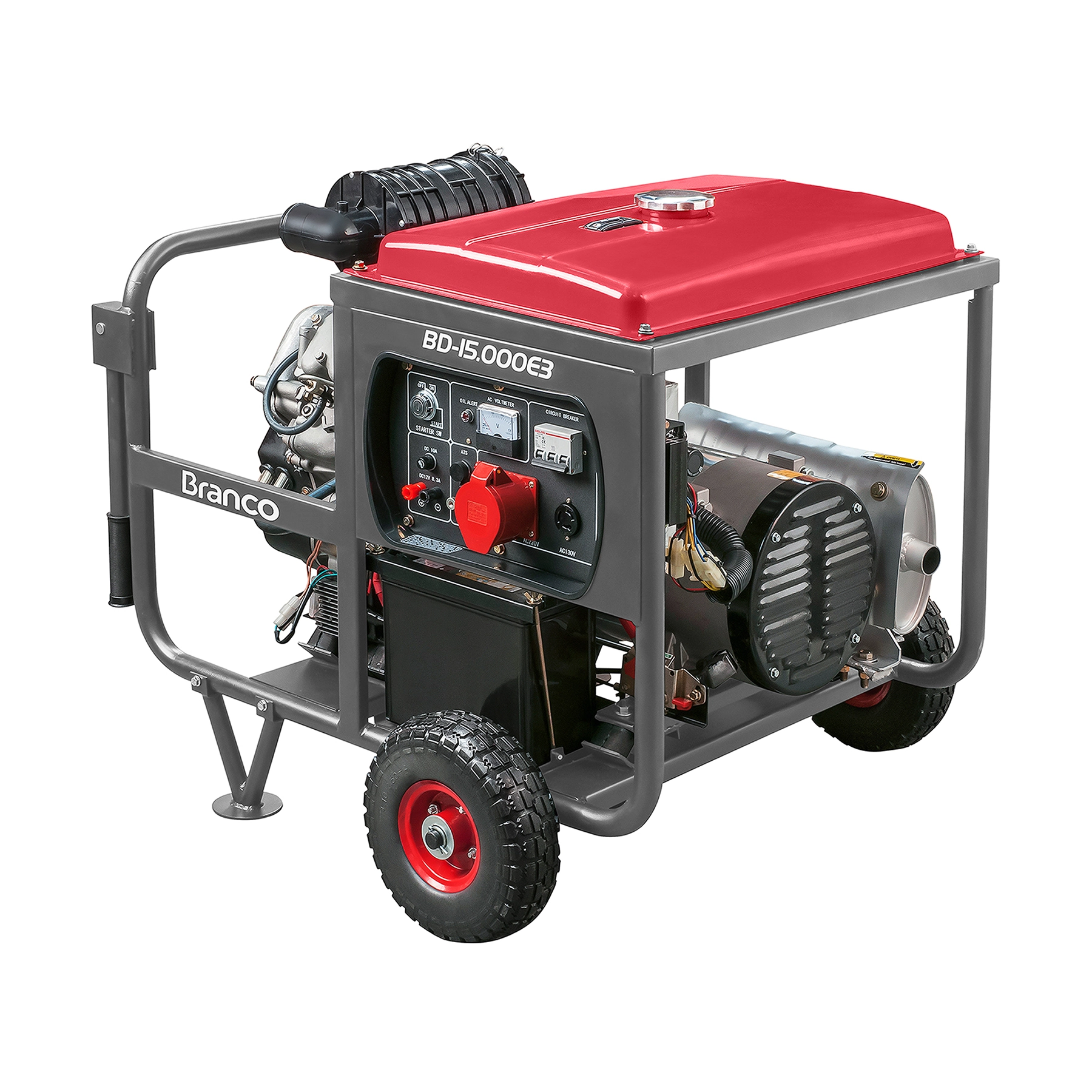 Gerador de Energia a Diesel Aberto 14 Kva 380V (440V) com AVR BD-15000 E3 G2 Branco