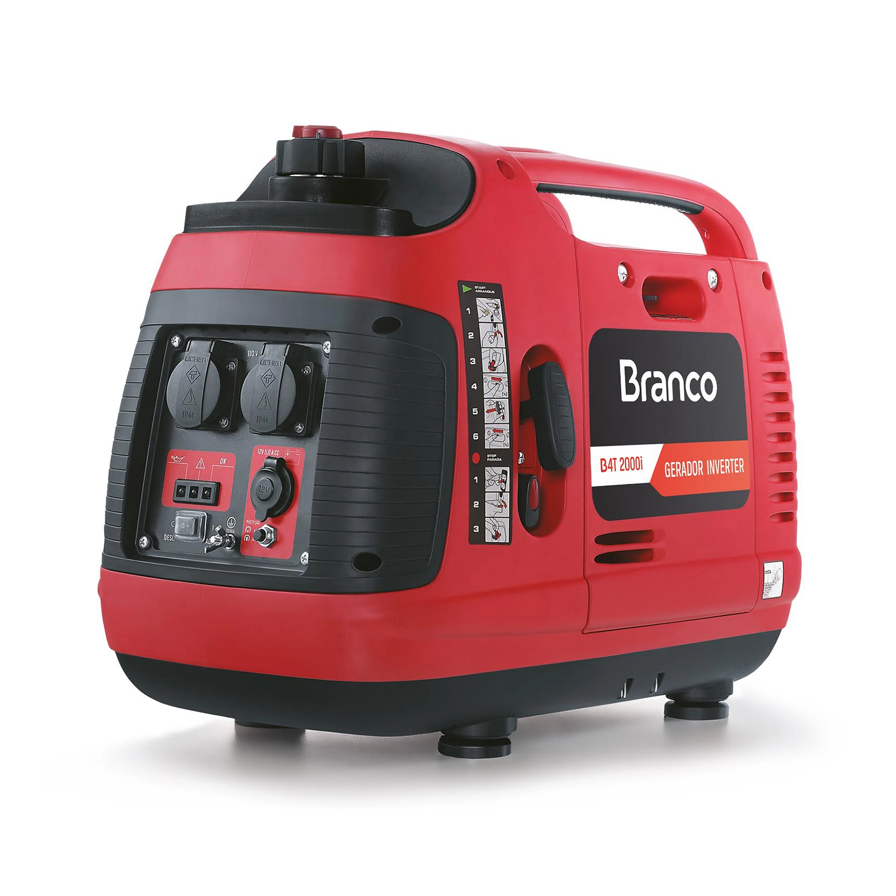 Gerador de Energia a Gasolina Mini 2 Kva 127V (110V) B4T-2000i Branco
