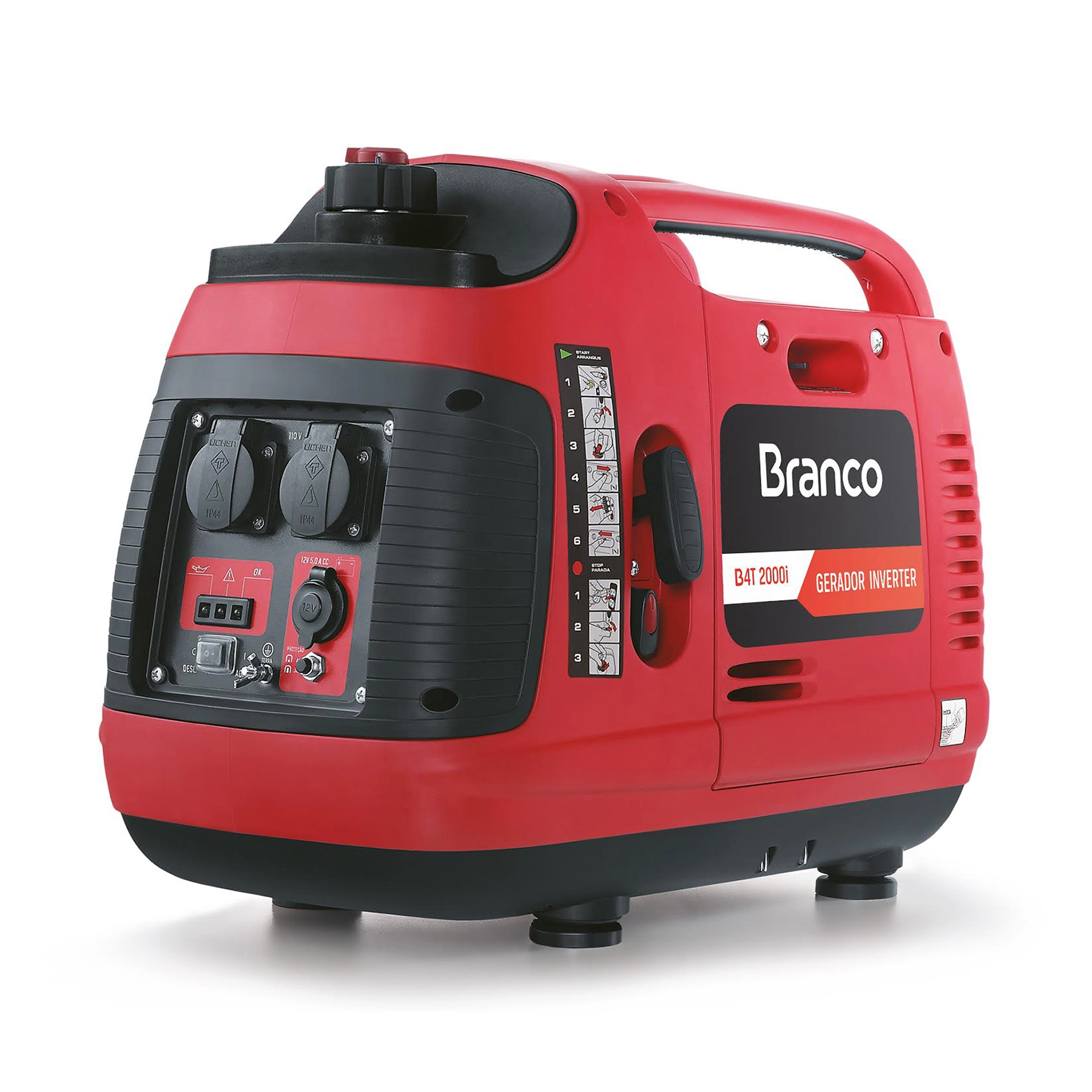 Gerador de Energia a Gasolina Mini 2 Kva 220V B4T-2000i Branco