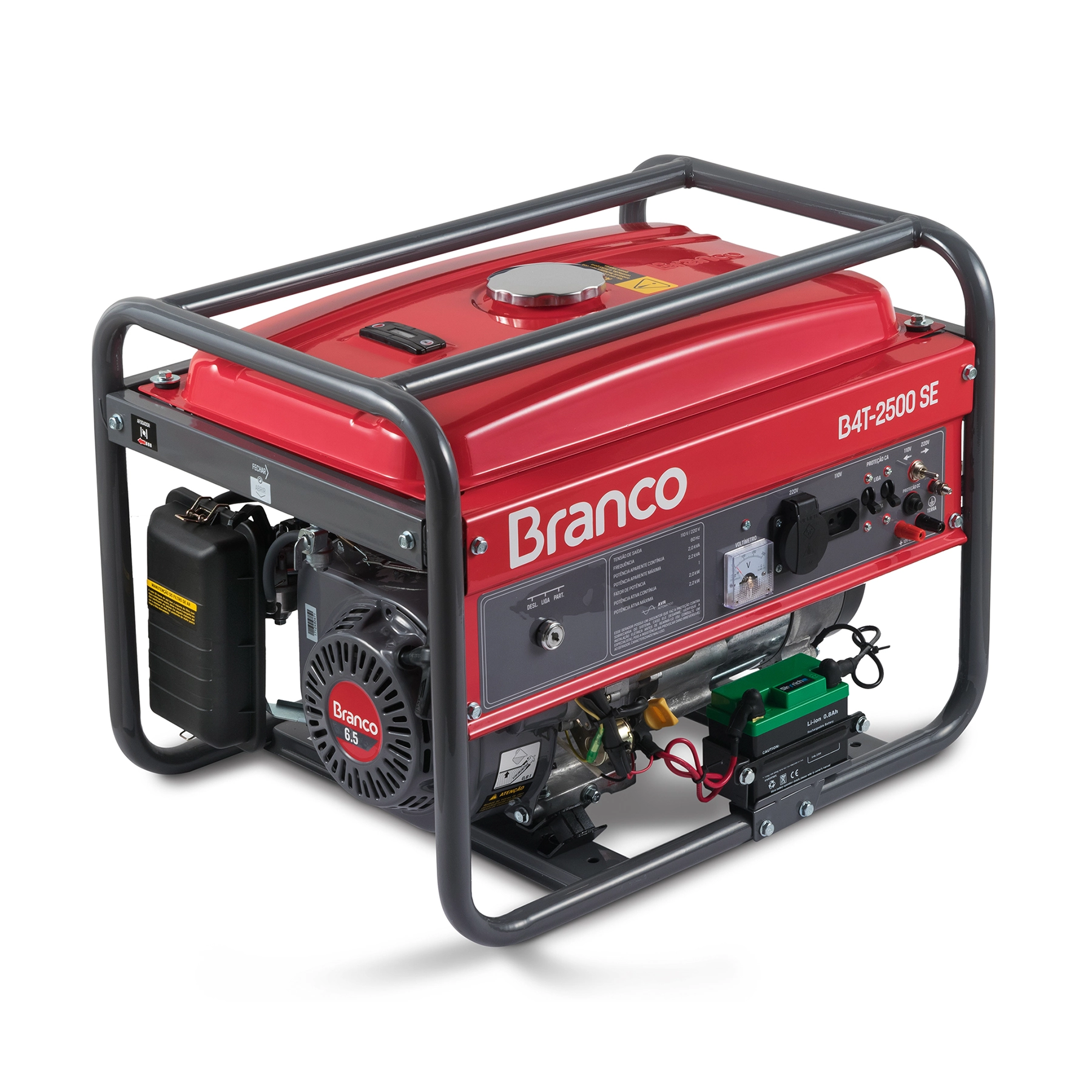 Gerador de Energia a Gasolina Aberto 2,2 Kva Bivolt com AVR B4T-2500S Branco