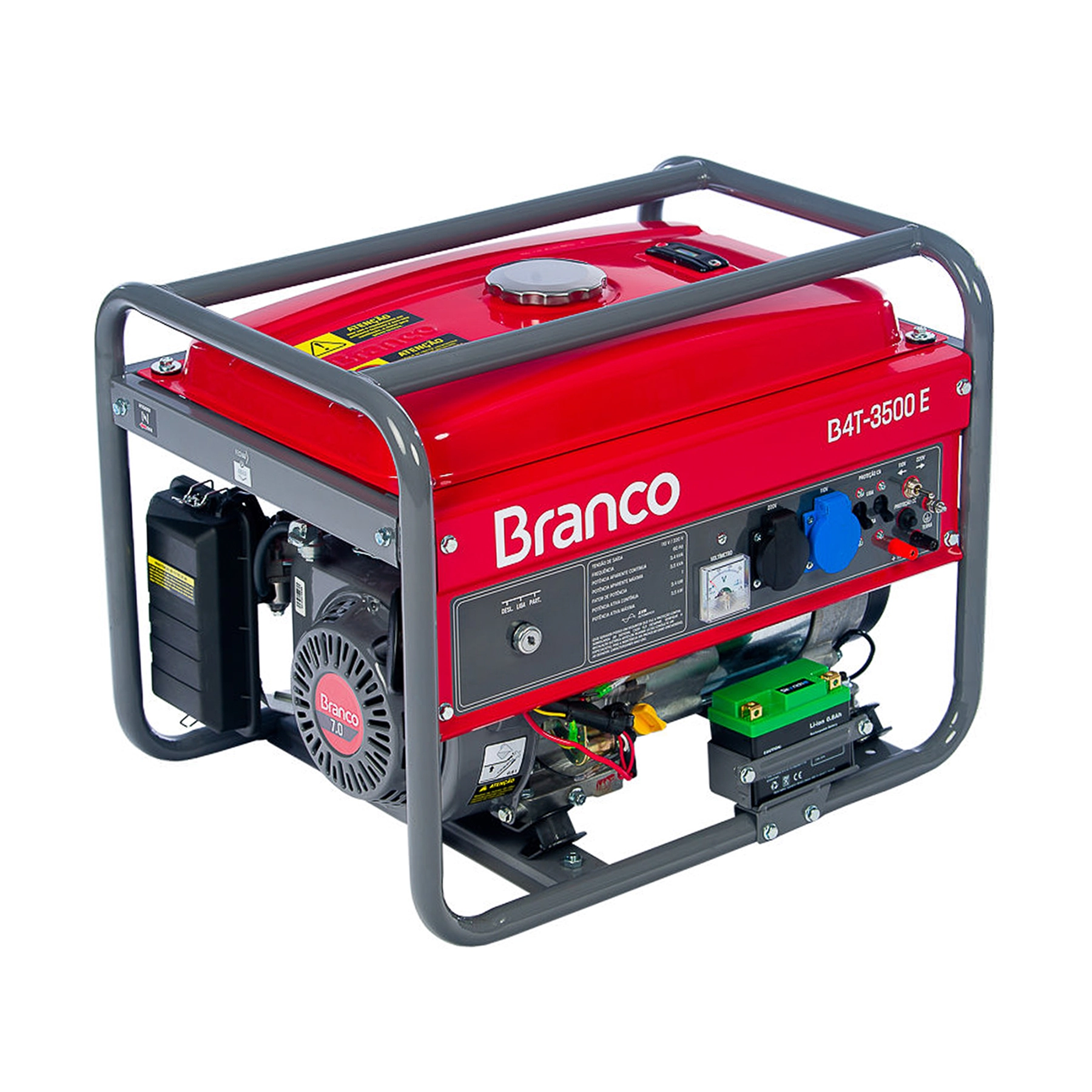 Gerador de Energia a Gasolina Aberto 3,5 Kva Bivolt com AVR B4T-3500 E Branco