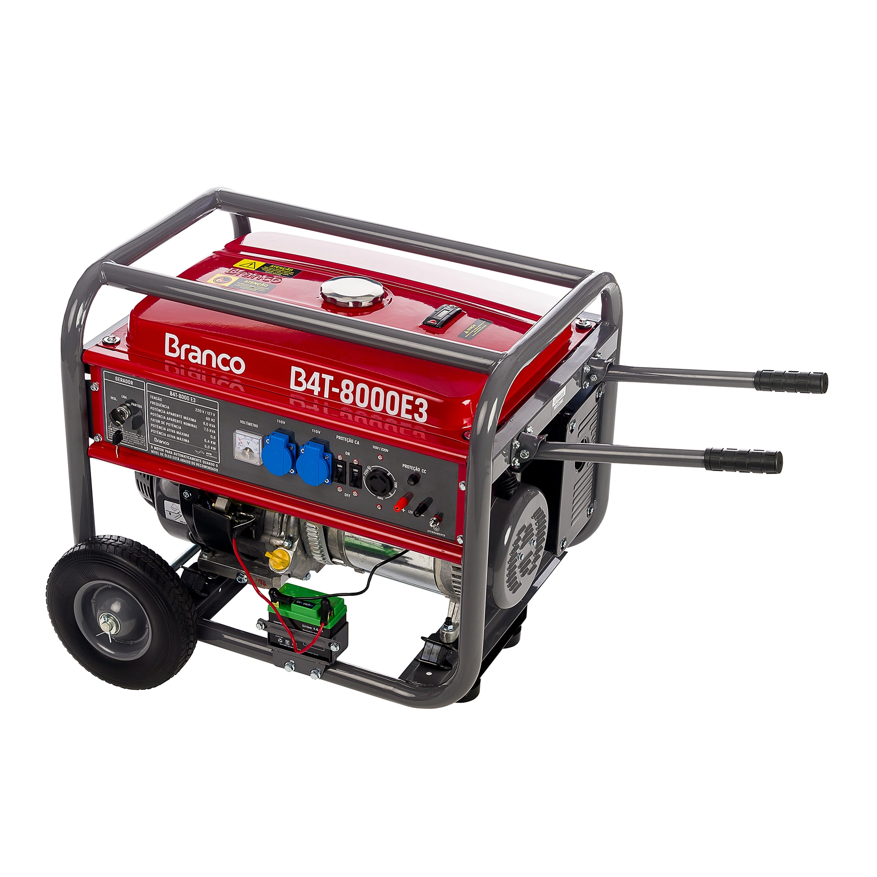 Gerador de Energia a Gasolina Aberto 7,5 Kva Bivolt B4T-8000E3 220V Branco