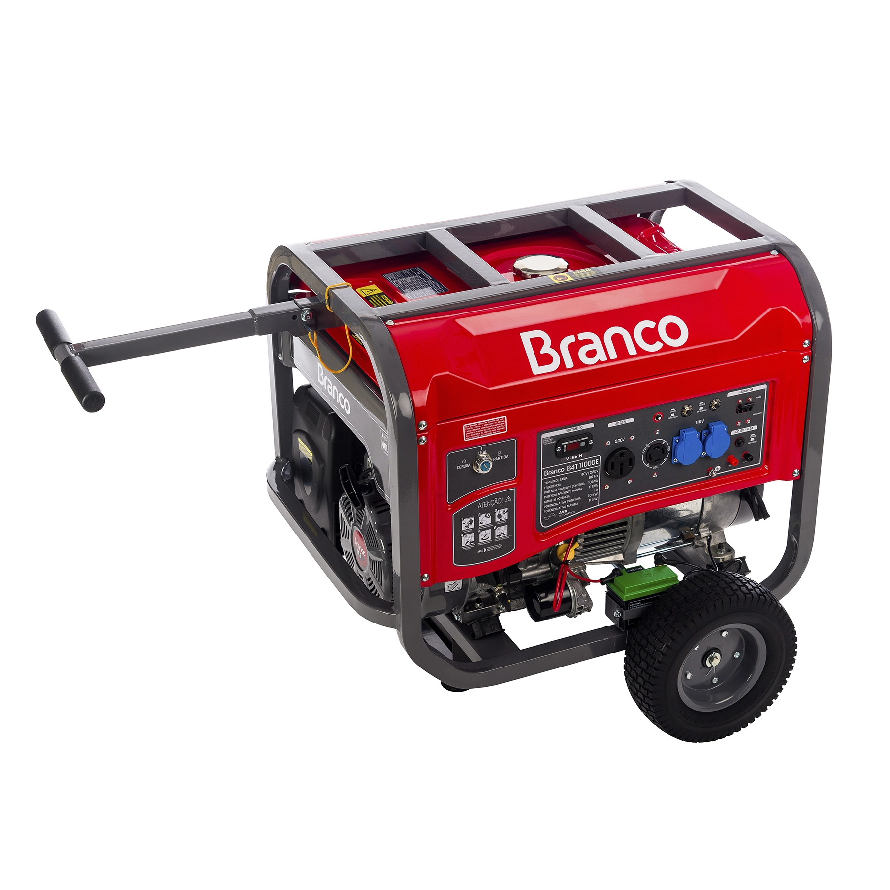 Gerador de Energia a Gasolina Aberto 10 Kva Bivolt B4T-11000E Branco