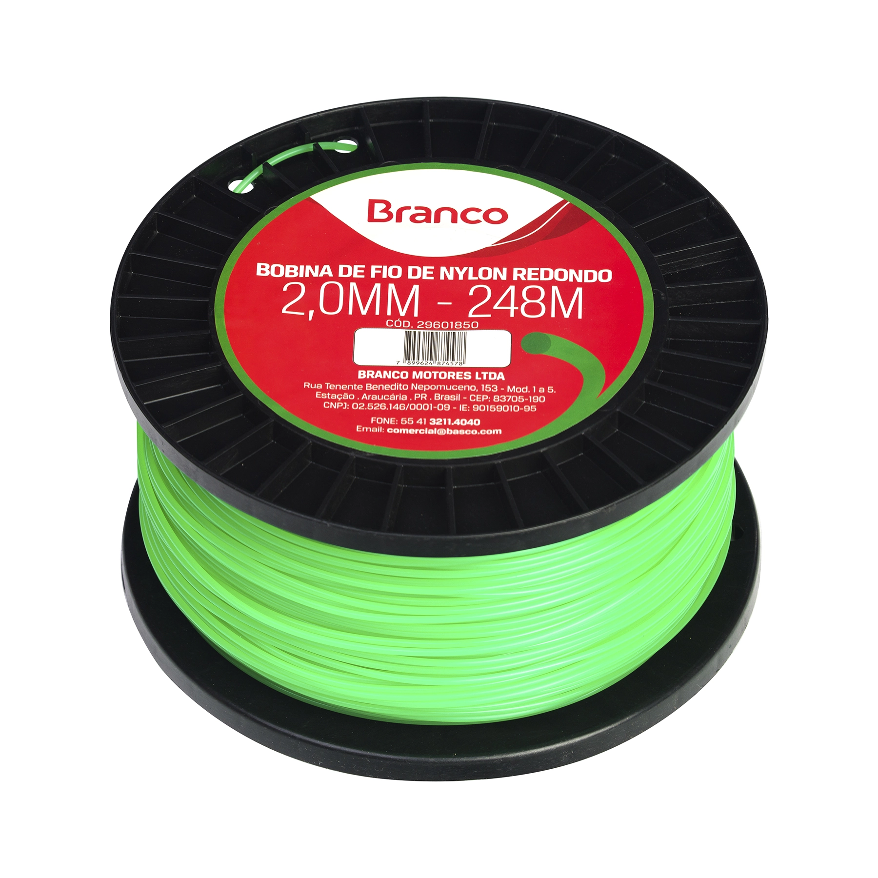 Carretel de Fio de Nylon de 2,0 mmx248m Branco