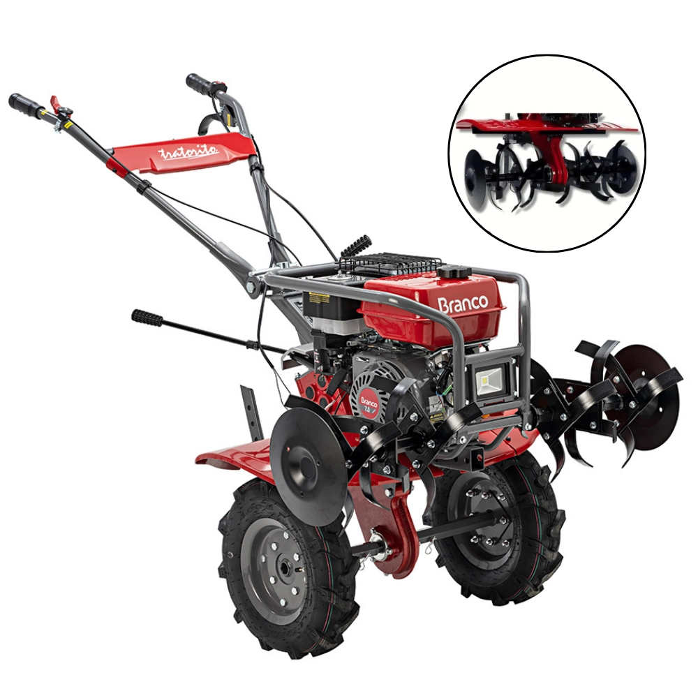 Motocultivador Tratorito A Gasolina 75hp 3 Marchas Frente 1 Ré Bttg 7.5 Branco Motores