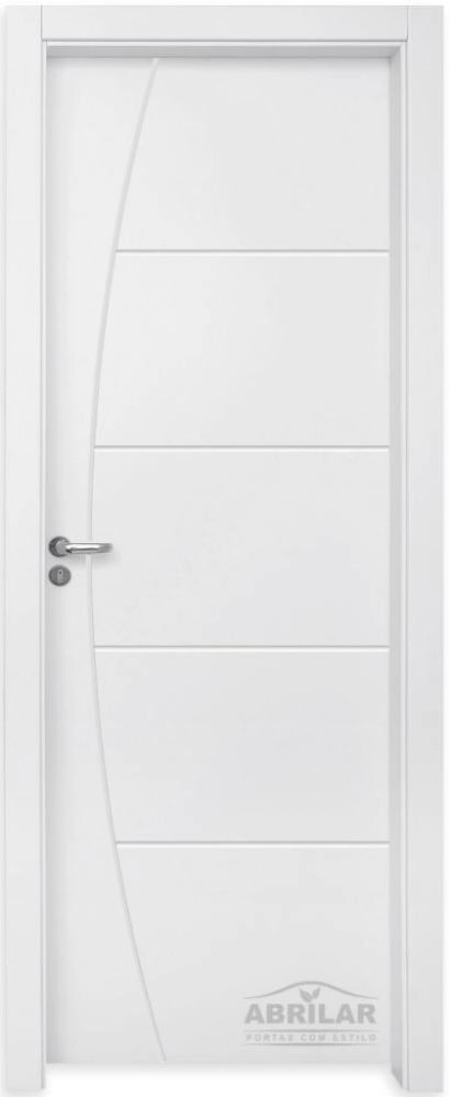 Kit Porta Com Batente Decorada Pintura Uv Branco 210x70 - Dir