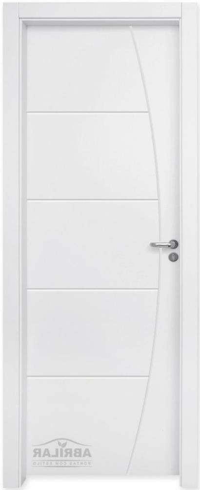 Kit Porta Com Batente Decorada Pintura Uv Branco 210x70 - Esq