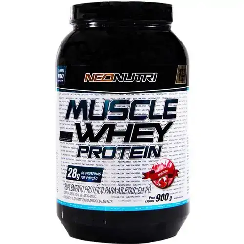 Mucle Whey Protein Morango Bb 900gr Neo Nutri