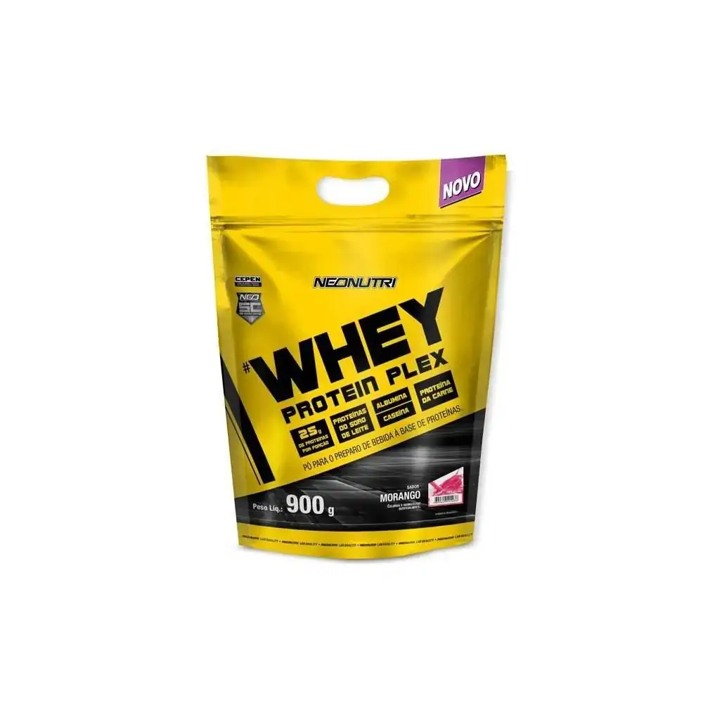 Whey Protein 900g Morango Neonutri .