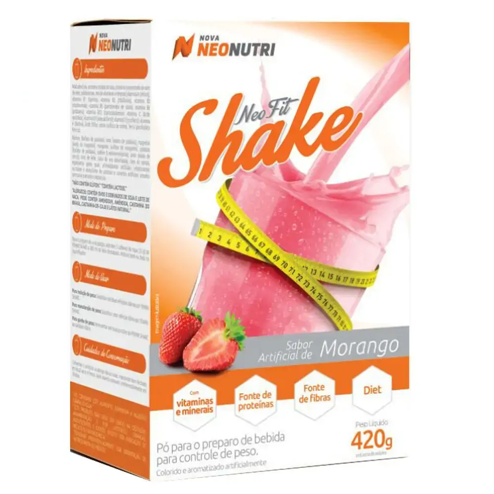 Shake Neo Fit Morango 420g Nova Neo Nutri