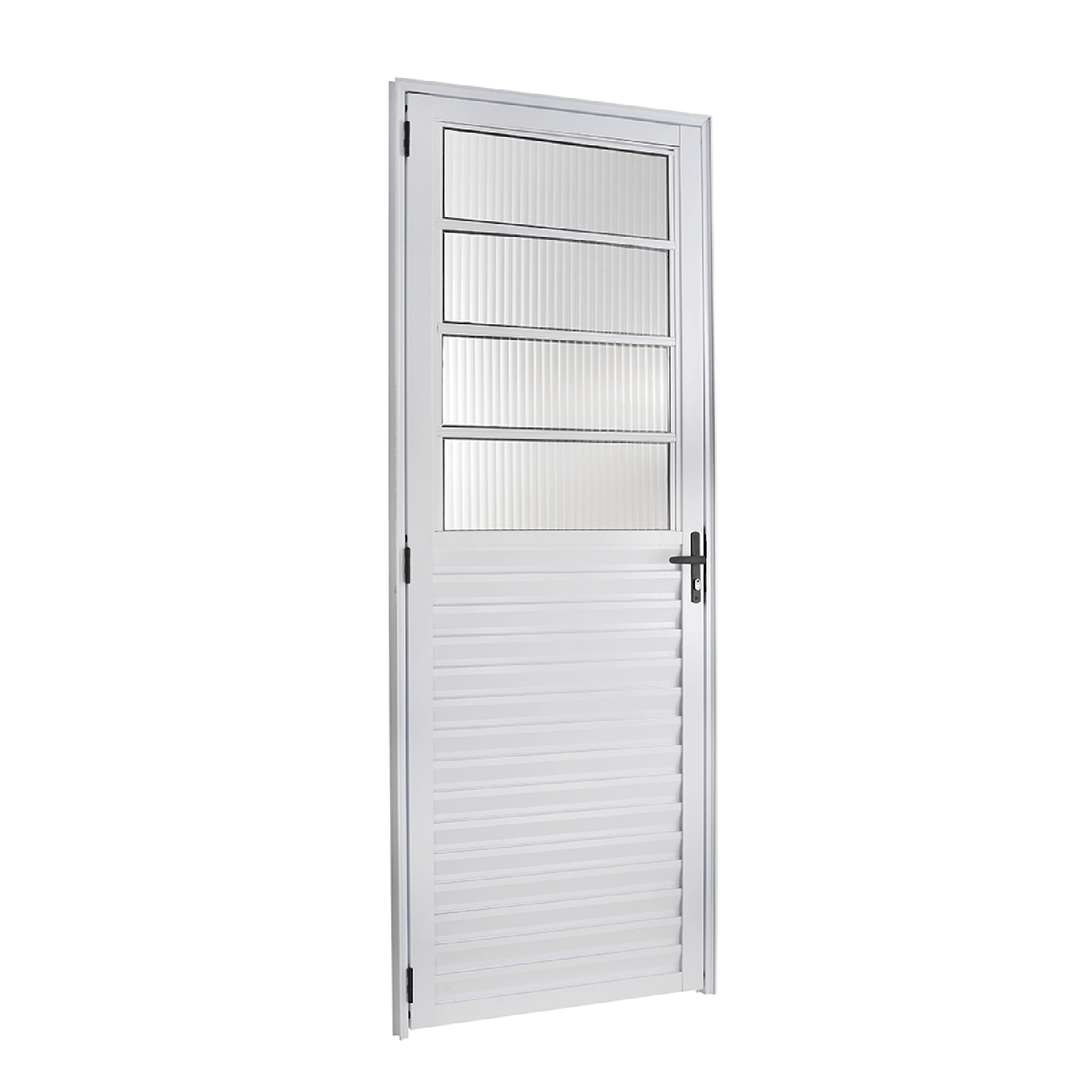 Porta Basculante de Giro 1 Folha Alumínio Pintado Branco 2,10x0,80m Lado Esquerdo Linha Slim Líder
