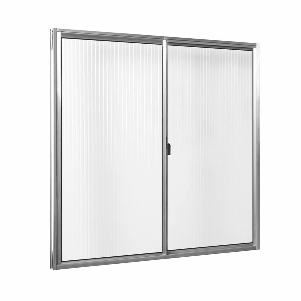 Janela De Correr 100x100 2 Folhas Vidro Natural Canelado Líder Esquadria