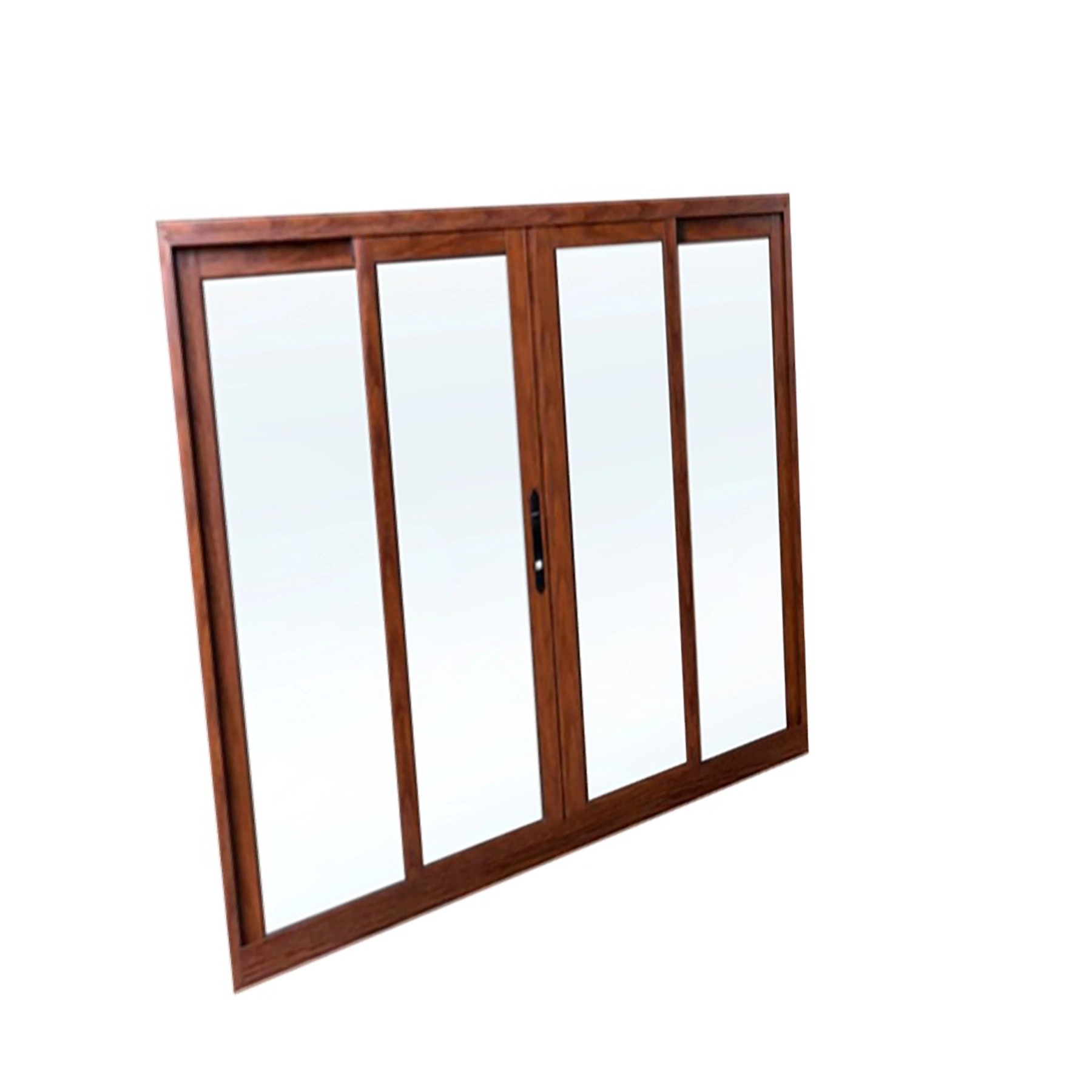 Janela de Alumínio de Correr 4 Folhas 100x200cm com Vidro 3mm Palace Líder Amadeirado
