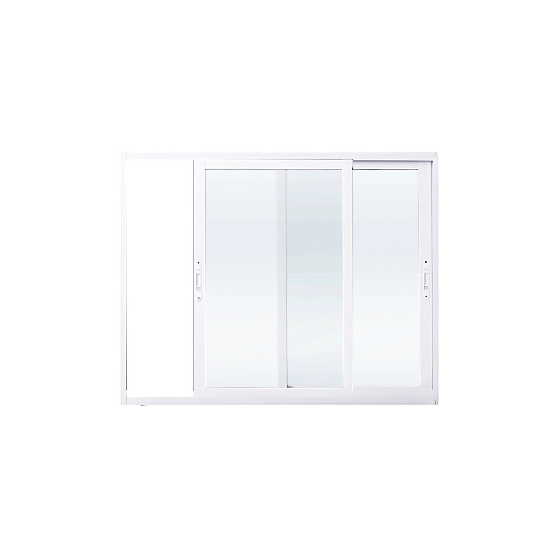 Janela de Alumínio de Correr 2 Folhas 100x120cm com Vidro 3mm Palace Líder Branca