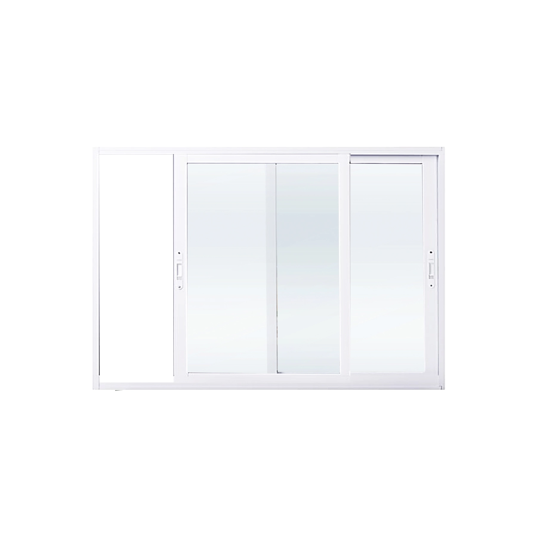 Janela de Alumínio de Correr 2 Folhas 100x150cm com Vidro 3mm Palace Líder Branca