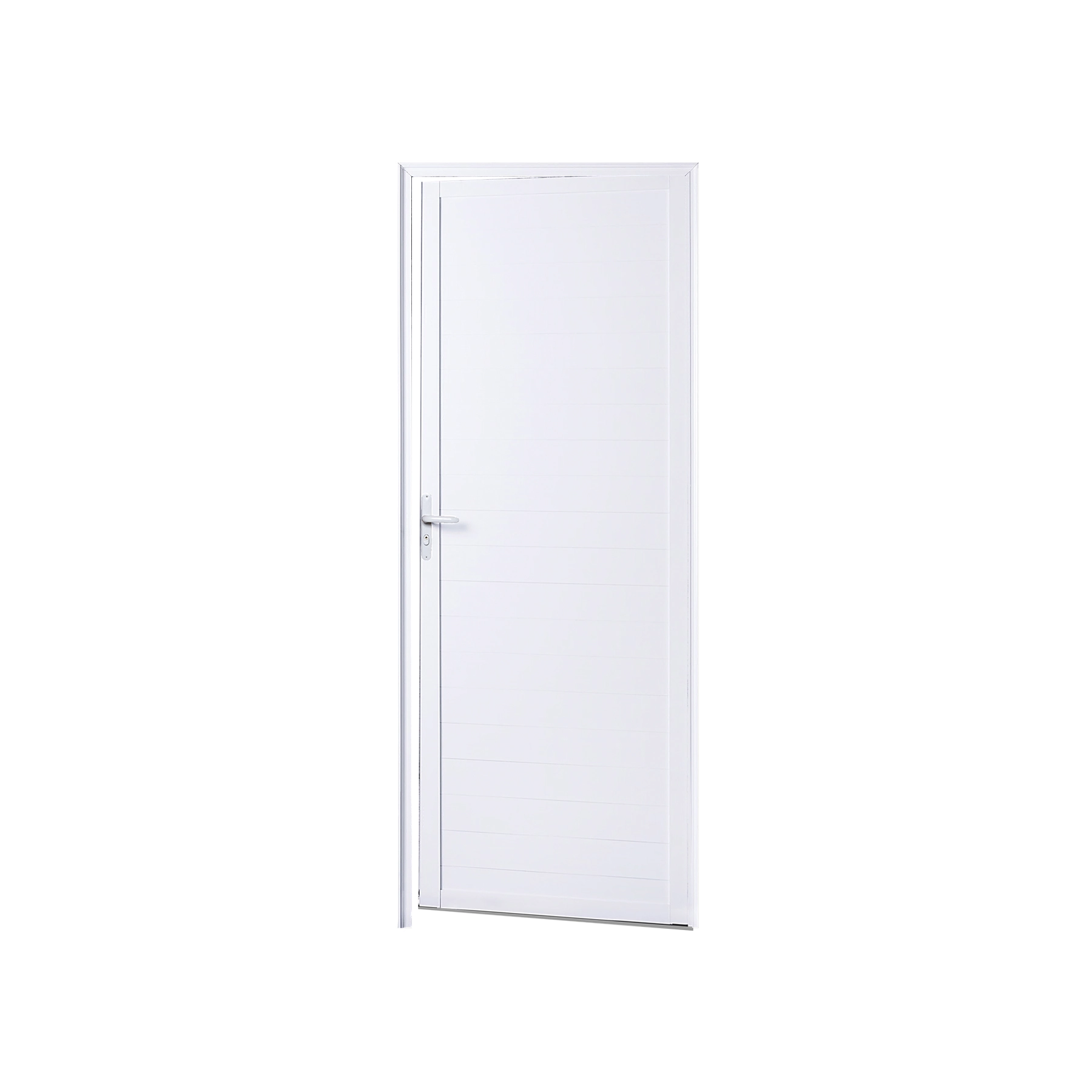 Porta Lambrill de Giro 1 Folha Alumínio Pintado Branco 2,10x0,86m Lado Direito Linha Palace Líder