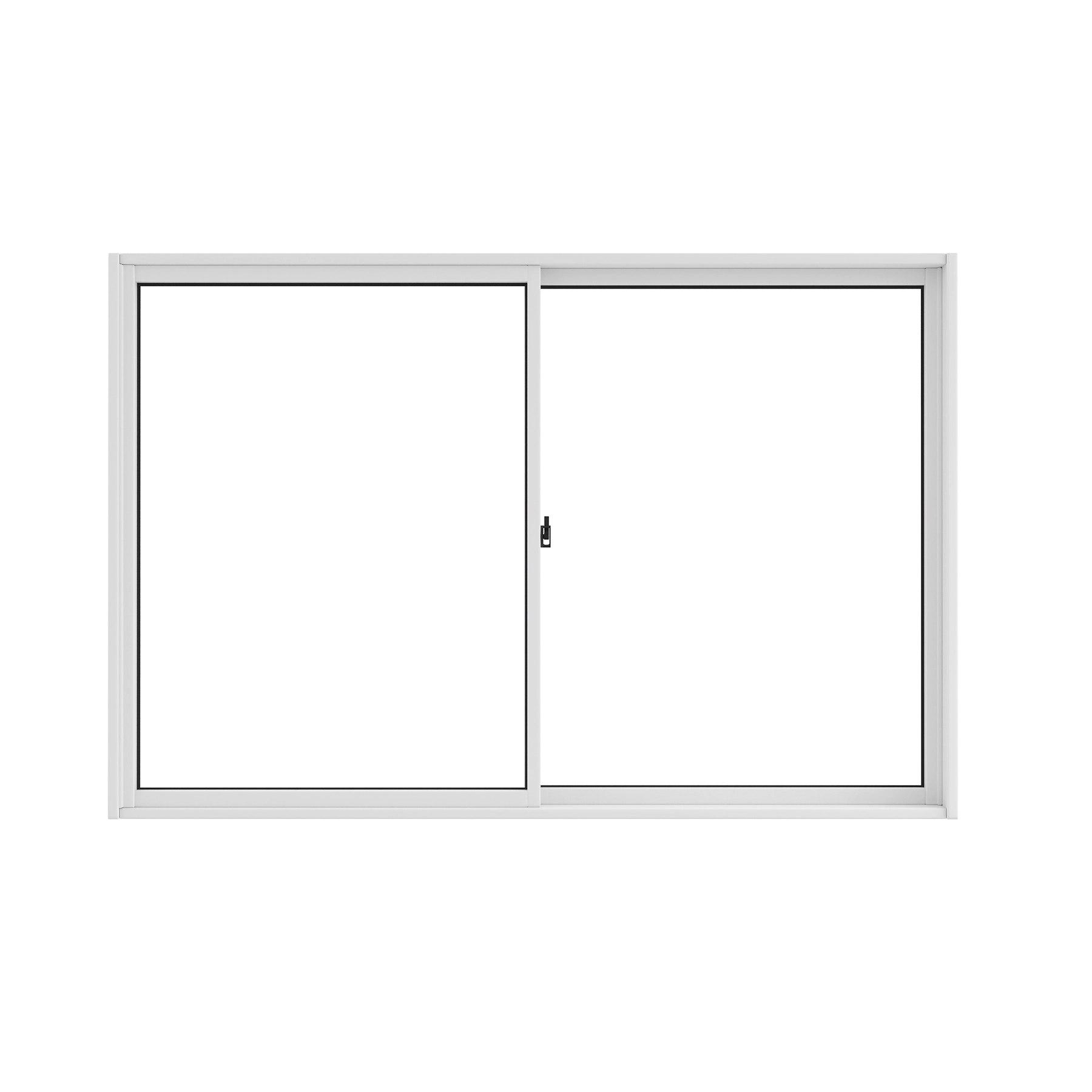 Janela de Alumínio de Correr 2 Folhas 100x120cm com Vidro 3mm Slim Líder Branca