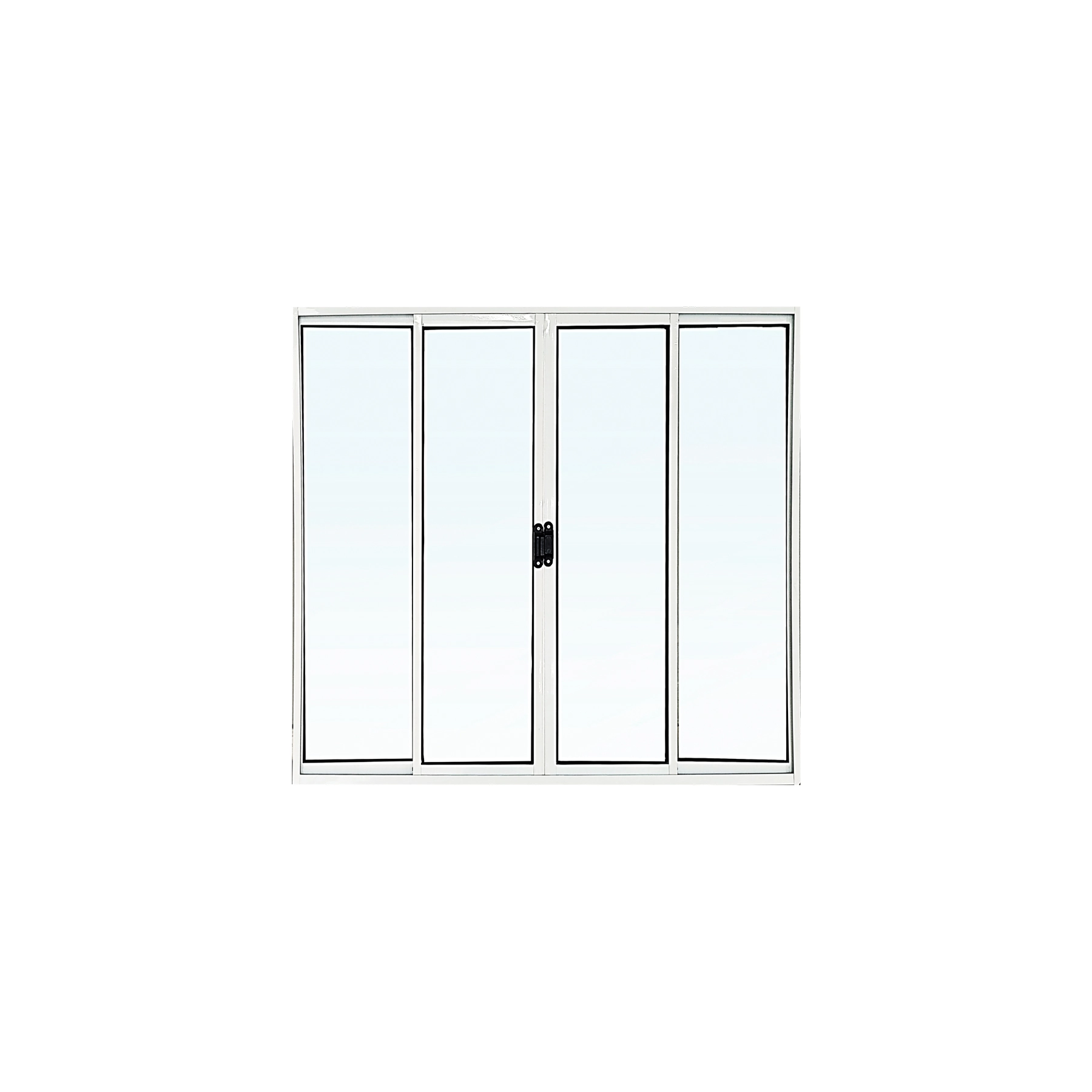Janela de Alumínio de Correr 4 Folhas 100x100cm Slim Líder Branca