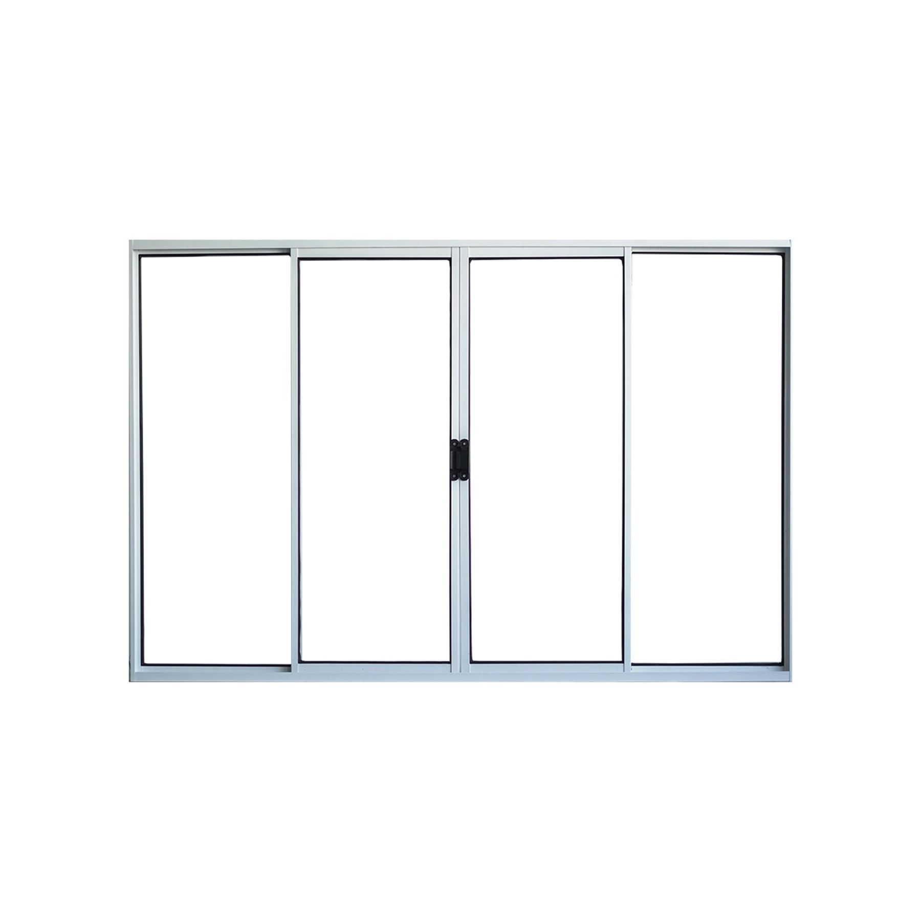 Janela de Alumínio de Correr 4 Folhas 100x120cm com Vidro 3mm Slim Líder Branca