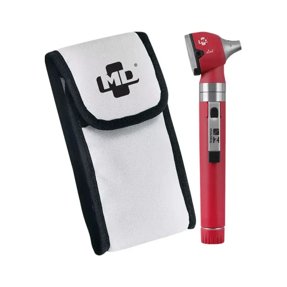 Otoscópio Omni 3000 LED Vermelho com Estojo Macio MD