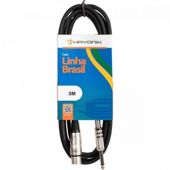 Cabo Para Microfone Hayonik Linha Brasil Xlr(f) X P10 3m Preto