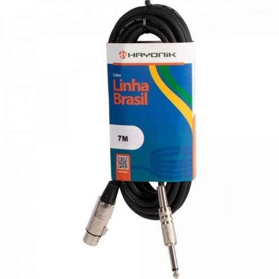 Cabo Para Microfone Linha Brasil Xlr(f) X P10 7m Preto Hayonik
