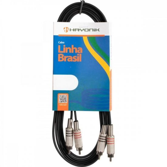 Cabo De Áudio Linha Brasil 2rca2 5m Preto Hayonik