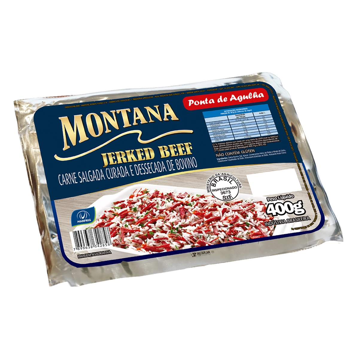 Ponta De Agulha Bovina Jerked Beef Montana 400g