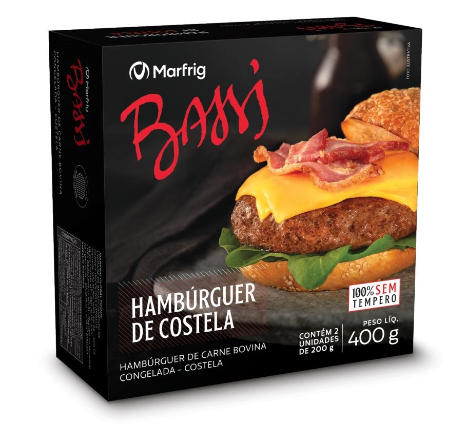 Hambúrguer Bovino Costela BASSI Caixa 400g