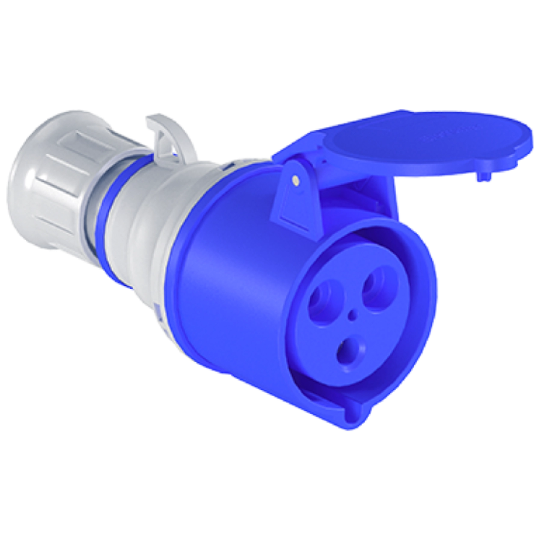 Tomada Industrial de Acoplamento 2P+Terra 16A  200/250Vca 50/60Hz Azul IP44 Eletromar