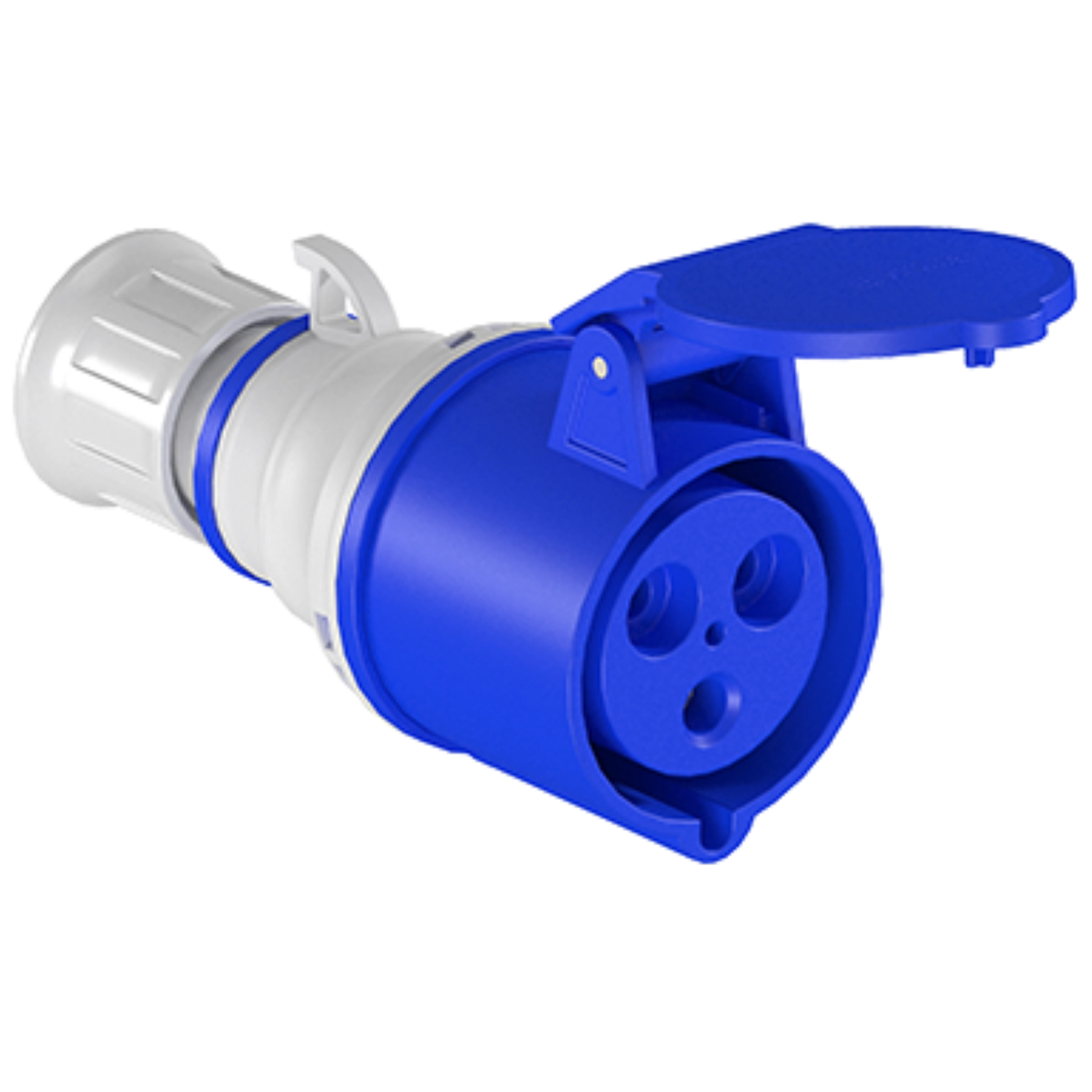 Tomada Industrial de Acoplamento 2P+Terra 32A 200/250Vca 50/60Hz Azul IP44 Eletromar