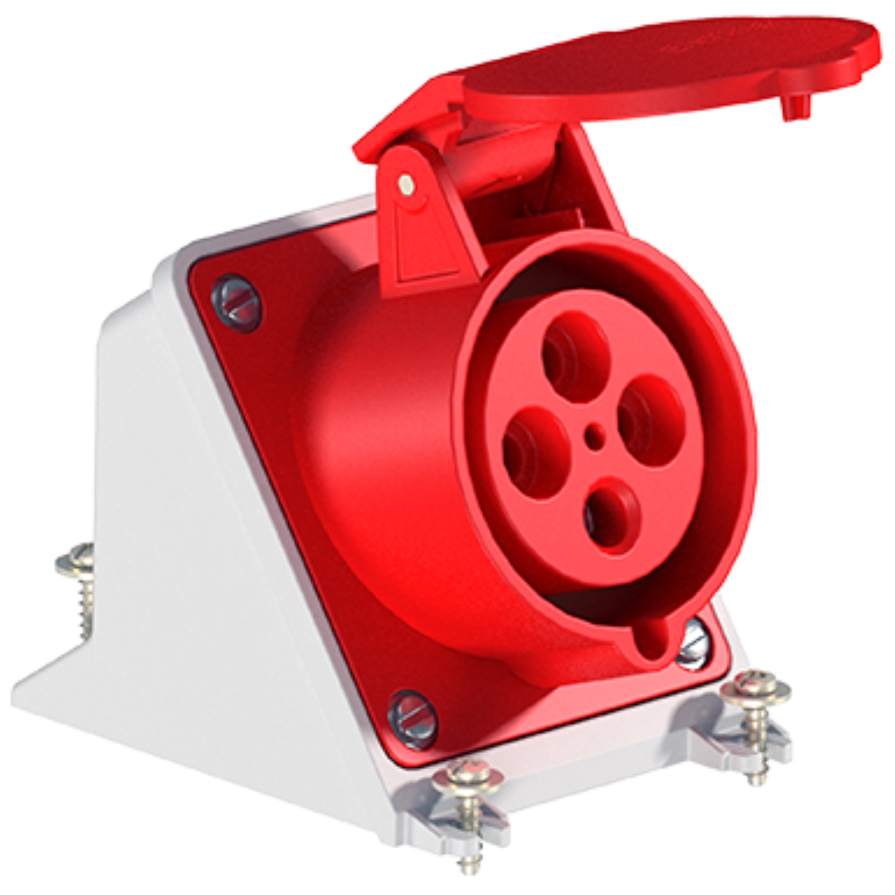 Tomada Industrial de Sobrepor Tripolar 32A 380/440Vca 50/60Hz Vermelha IP44 Eletromar