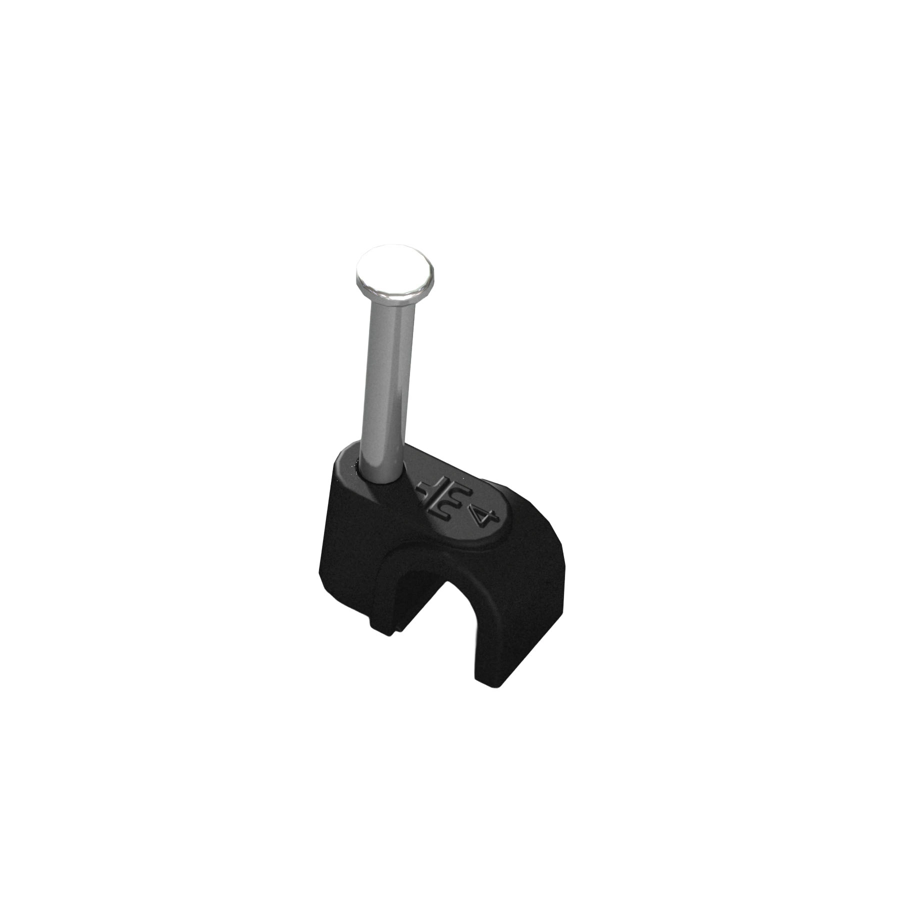 Fixa Fio Coaxial e Prego de Aço com 50 Peças Preto 4mm Mec Tronic