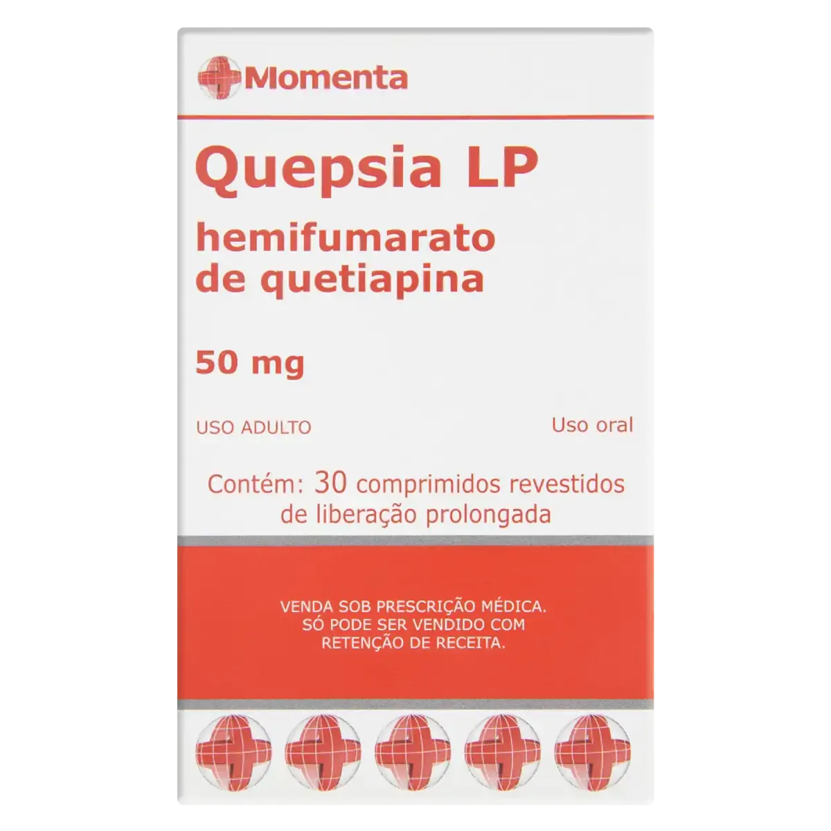 Quepsia Lp 50mg Momenta Caixa 30 Comprimidos Revestidos
