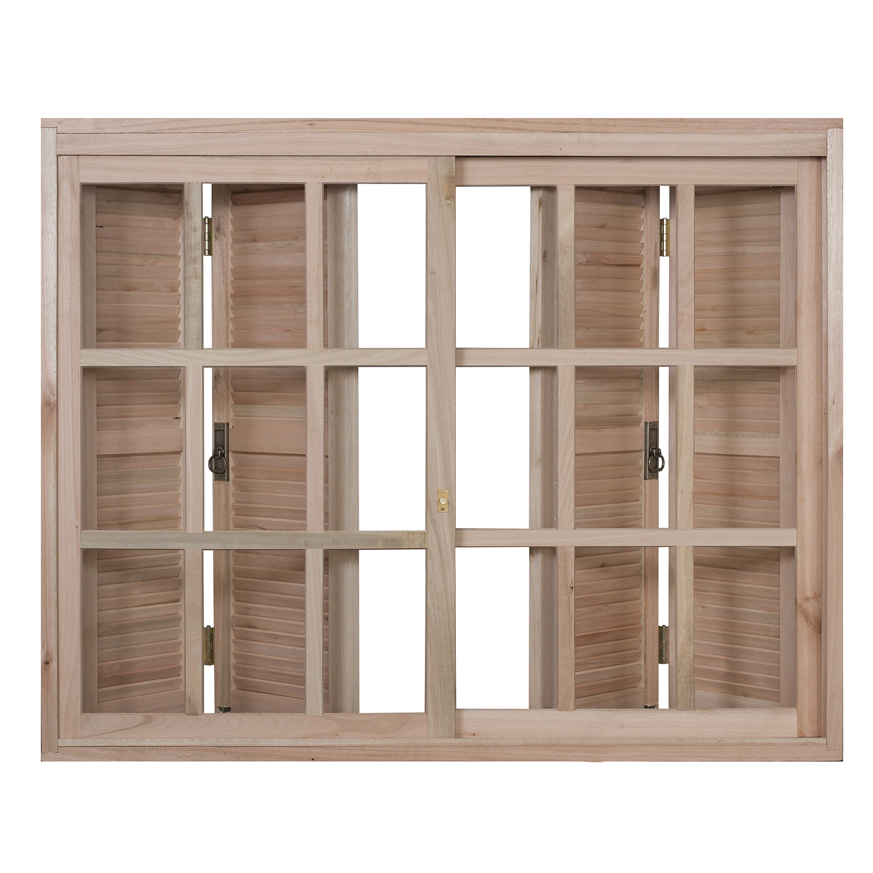 Janela de Madeira Veneziana 6 Folhas 100x150cm Rondosul Natural